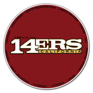 CALIFORNIA 14’ERS (49’ERS) Checklist Sticker (vinyl decals)
