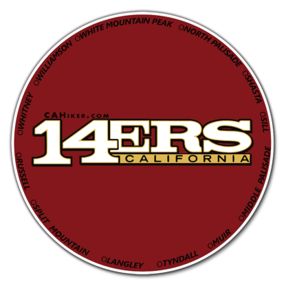 CALIFORNIA 14’ERS (49’ERS) Checklist Sticker (vinyl decals)
