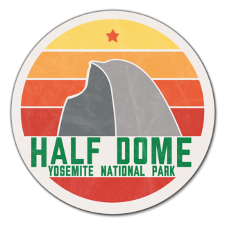 HALF DOME OL' SCHOOL — Yosemite National Park Sticker (vinyl decal)